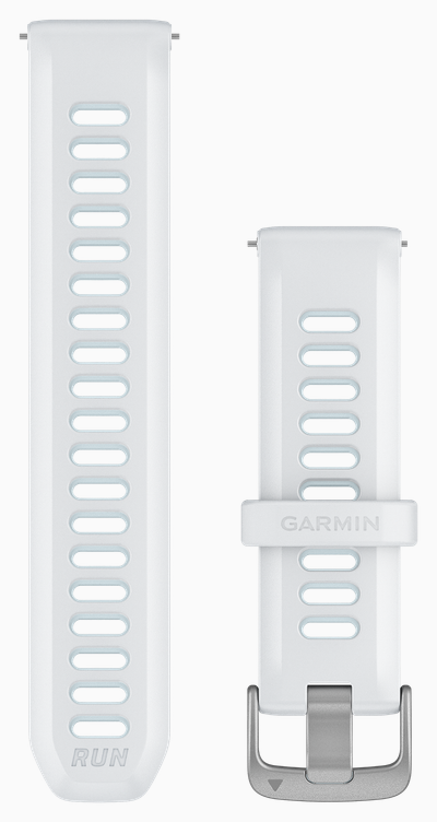 Garmin Quick Release Band (20mm) Whitestone & Cloud Blue Silicone / Silver Hardware - Strap Only Watch 010-11251-B7