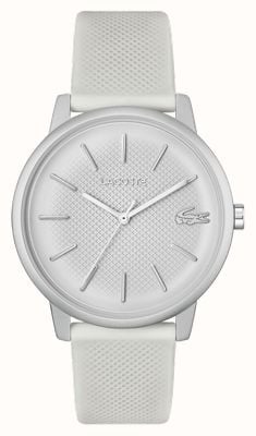 Lacoste Masculino 12.12 | mostrador branco | pulseira de silicone branca 2011240