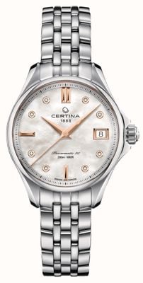 Certina Ds action lady diamanten horloge met parelmoer wijzerplaat C0322071111600