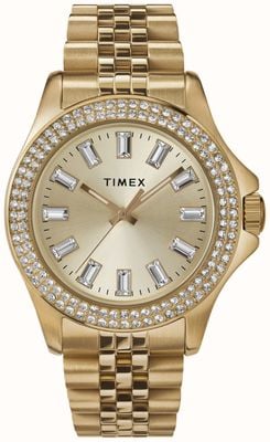 Timex 女士 kaia（38 毫米）金色表盘/金色不锈钢表链 TW2V80000
