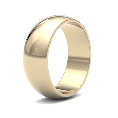 James Moore Wedding Rings | 18ct Yellow Gold | 7mm | Light | D-Shape | AG_7LLD-18Y