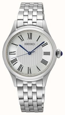 Seiko Caprice quartz (29,6 mm) witte wijzerplaat / roestvrijstalen band SUR609P1