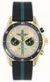 Aston Martin Thrill CLP Quartz Chronograph (45mm) Champagne Dial / Black & Podium Green Flex Strap MTRL1F601