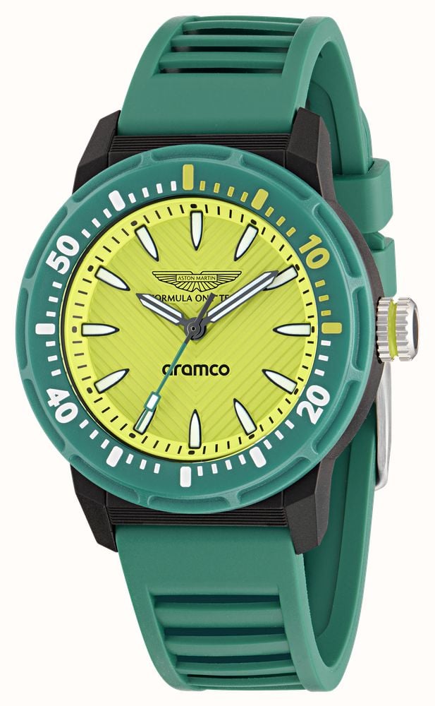 Aston Martin Aramco Formula One™ Team PDK W Quartz (40mm) Yellow Dial / Podium Green Silicone Strap Watch MTFK1F501 - alternative Ansicht 2