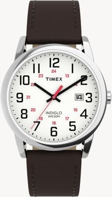 Timex 易读型（38毫米）白色表盘/棕色皮表带 TW2Y12600