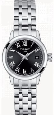 Tissot Klasyczny kwarc marzeń (28 mm) z czarną tarczą / bransoletą ze stali nierdzewnej T1292101105300