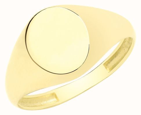 James Moore TH 9CT YELLOW GOLD OVAL SIGNET RING RN950/T