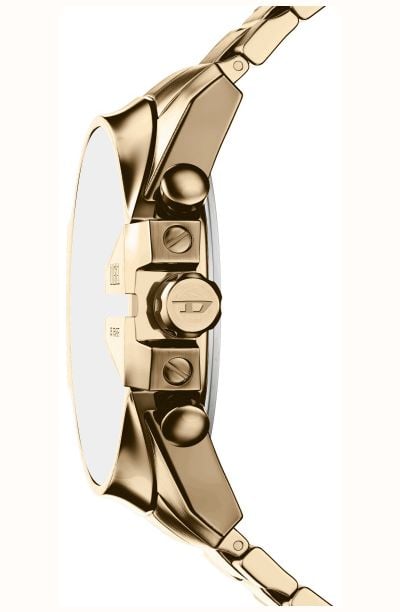 Diesel Mega Chief Slim Gold Plated Bracelet Blue Dial DZ4736 - 备用视图 3