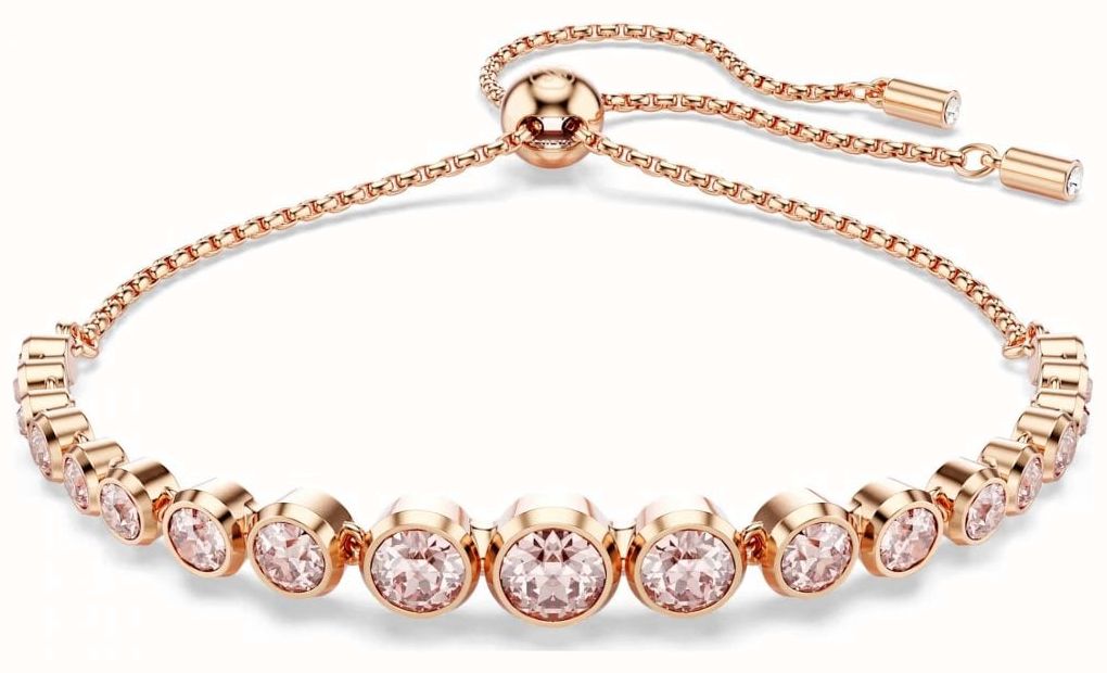 Swarovski Ladies Pink Imber Tennis Bracelet Rose-Gold Tone Plated
