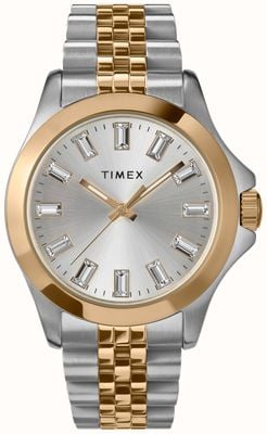 Timex Mostrador feminino kaia (38 mm) prateado / pulseira em aço inoxidável de dois tons TW2V79700