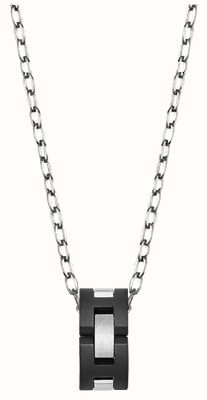 Herbelin Cap Camarat Necklace - Black Sandblasted Ceramic And Brushed Stainless Steel - 8mm (One Size) CCC8CNAB