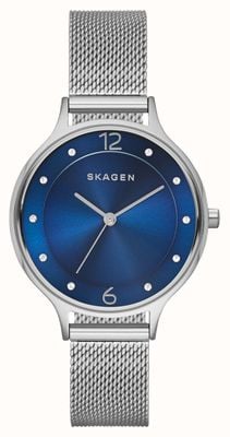 Skagen Cadran bleu maille en acier inoxydable anita pour femme SKW2307
