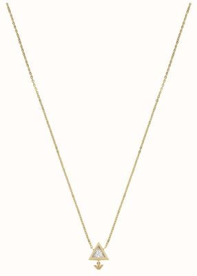 Emporio Armani Gold-Tone Stainless Steel Crystal-Set Triangle Pendant Necklace EGS2898710