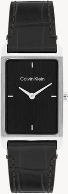 Calvin Klein Ck dapper (24 mm) quadrante nero / cinturino in pelle nera 25200528