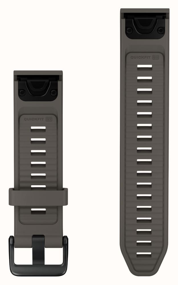 Garmin QuickFit Bands (20mm) Pebble Grey Silicone with Black Hardware - Strap Only 010-14558-00 - alternate view 2