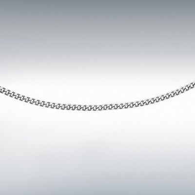 9ct White Gold 25 Diamond Cut Adjustable Curb Chain 41cm/16"-46cm/18" 5.13.0030