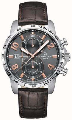 Certina DS Podium | Automatic | Brown Leather Strap | Grey Dial C0344271608701