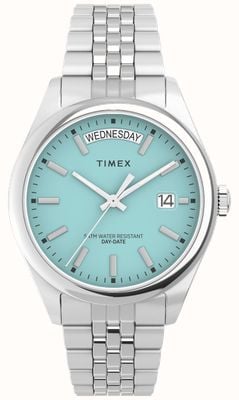 Timex Reloj de mujer Legacy (36 mm) con esfera azul y pulsera de acero inoxidable. TW2V68400