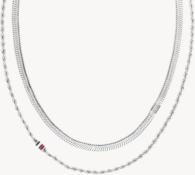 Tommy Hilfiger Women's Layered Set Necklace Silver 2780979