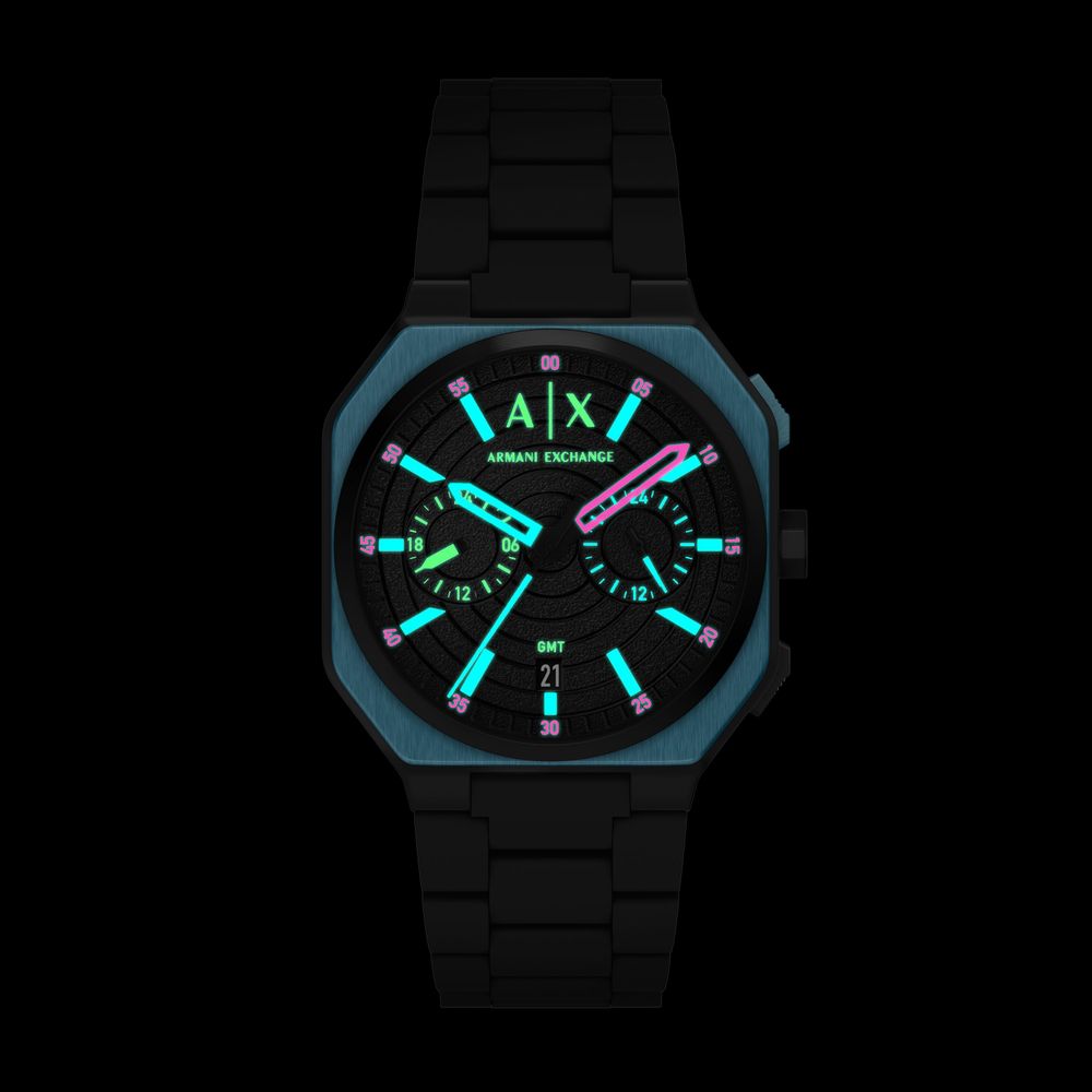 Armani Exchange Dual-Time Quartz (40mm) Black Dial / Matte Black PVD Stainless Steel Bracelet AX1480 - alternate view 4
