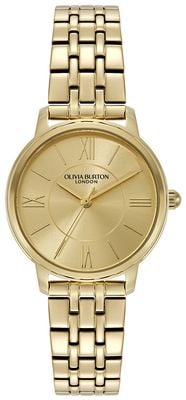 Olivia Burton Reloj clásico Westbourne (30 mm), esfera dorada y brazalete de acero inoxidable con PVD dorado. 24000350