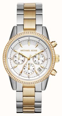 Michael Kors Montre chronographe bicolore ritz pour femme MK6474