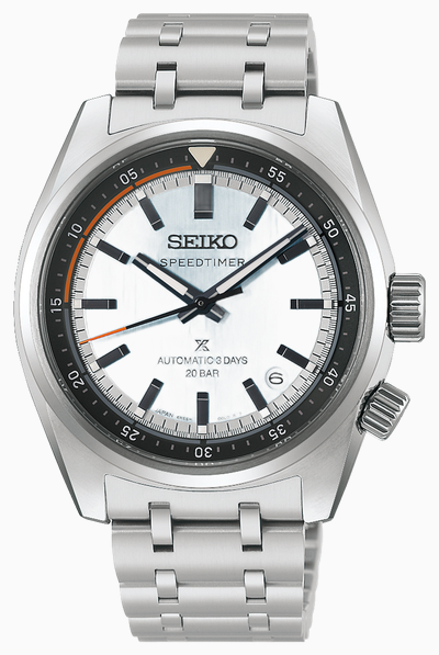 Seiko Prospex “Heritage Motoring” Countdown Speedtimer (39.5mm) Powder Blue Dial / Steel Bracelet HBC003J1