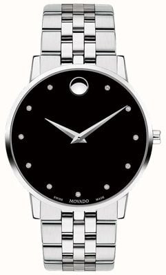 Movado Herren Museum Diamantbesetztes Zifferblatt Edelstahlarmband 0607201