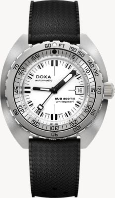 DOXA Sub 300 ti5 whitepearl (42.5mm) ホワイトルミネセントダイアル / ブラックダイブフレックスラバーストラップウォッチ 823.50.011.23