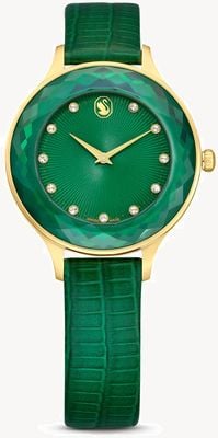 Swarovski Октея нова | кожаный ремешок | зеленый | золотистый 5650005