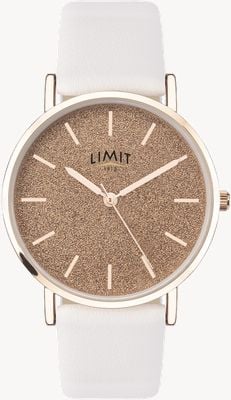 Limit | geheimer Garten der Frauen | weißes Lederarmband | rosa Zifferblatt | 60044.73