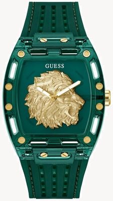 Guess 凤凰腕表（42毫米）透明绿色表盘/绿色硅胶表带 GW0959G2