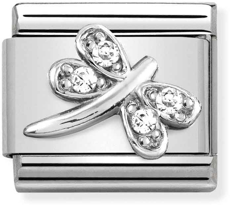 Nomination Classic White Dragonfly Sterling Silver & Steel Charm 330304/38