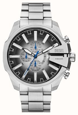 Diesel Mega Chief Slim Chronograph (49 mm) quadrante grigio sfumato / bracciale in acciaio inossidabile DZ4686