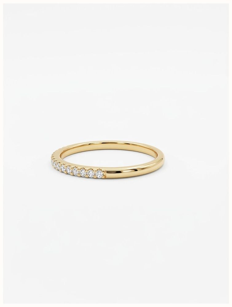 0.15ct Round Brilliant Natural Diamond 9ct Yellow Gold Half Eternity Ring HET100110/YG - vista alternativa 2