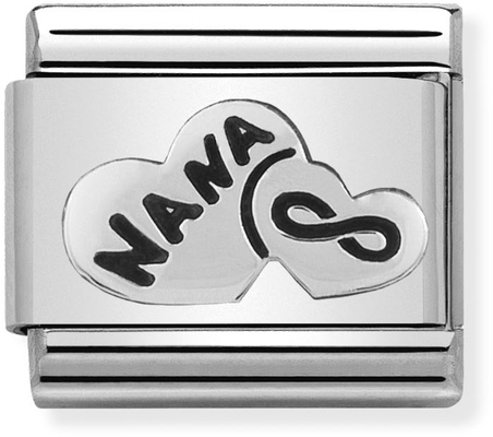 Nomination Classic Nana Heart Oxidised Sterling Silver & Steel Charm 330101/19