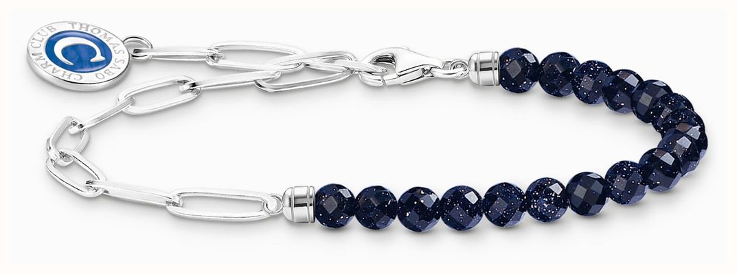 Thomas Sabo Charm Bracelet Sterling Silver Imitation Sandstone Beads 19cm A2129-007-32-L19V