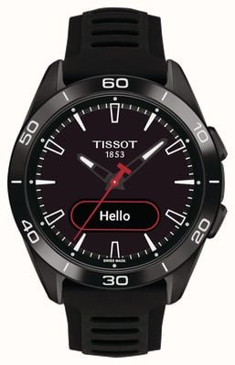 Tissot T-Touch Connect sport (43,75 mm) zwarte hybride wijzerplaat / zwarte siliconen band T1534204705104