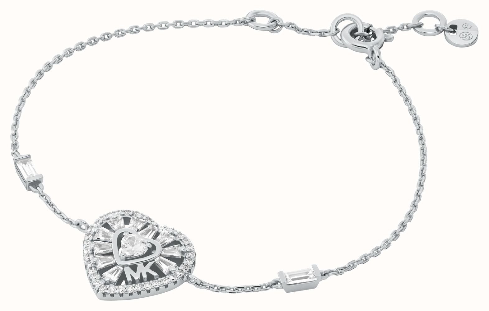 Michael Kors LOVE Sterling Silver Cubic Zirconia Heart Bracelet MKC1690CZ040 First Class Watches AUS