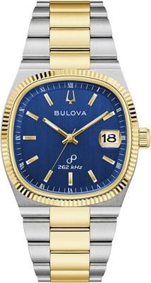 Bulova Super seville precisionist (38mm) blauwe wijzerplaat / tweekleurige roestvrijstalen band 98B462