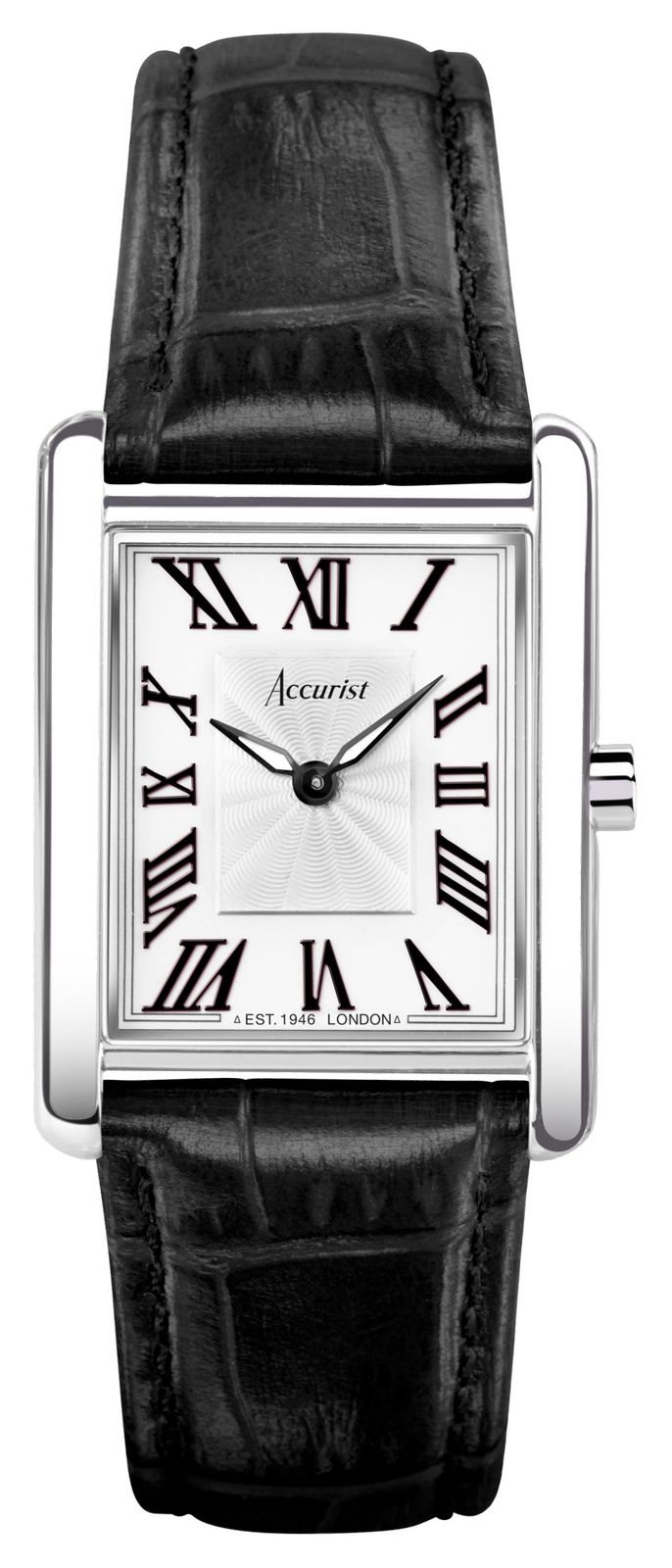 Accurist Rectangle femmes | cadran blanc | bracelet en cuir montre