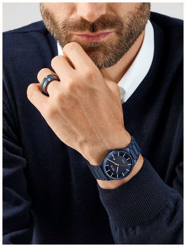Bering Men's Titanium | Solar | Brushed Blue | Blue Titanium Strap