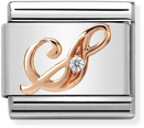 Nomination Classic Letter S 9ct Rose Gold & Steel Charm 430310/19