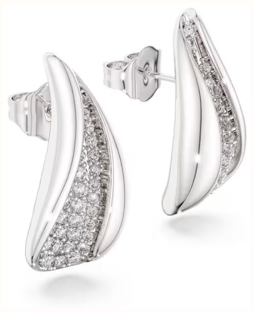 Swarovski Swarovski Classica drop earrings, Round cut, White, Sterling silver 5745016 - vista alternativa 2
