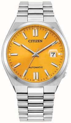 Citizen Tsuyosa Automatik (40 mm) Sonnenstrahl-Zifferblatt gelb / Edelstahlarmband NJ0150-56Z