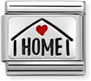 Nomination Classic Home With Heart Oxidised Sterling Silver & Steel Enamel Charm 330208/54