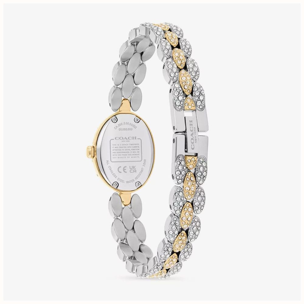 Coach Ladies Sammy Mother of Pearl Dial Crystal Oval Two Tone Bracelet Watch 14504741 - 备用视图 3