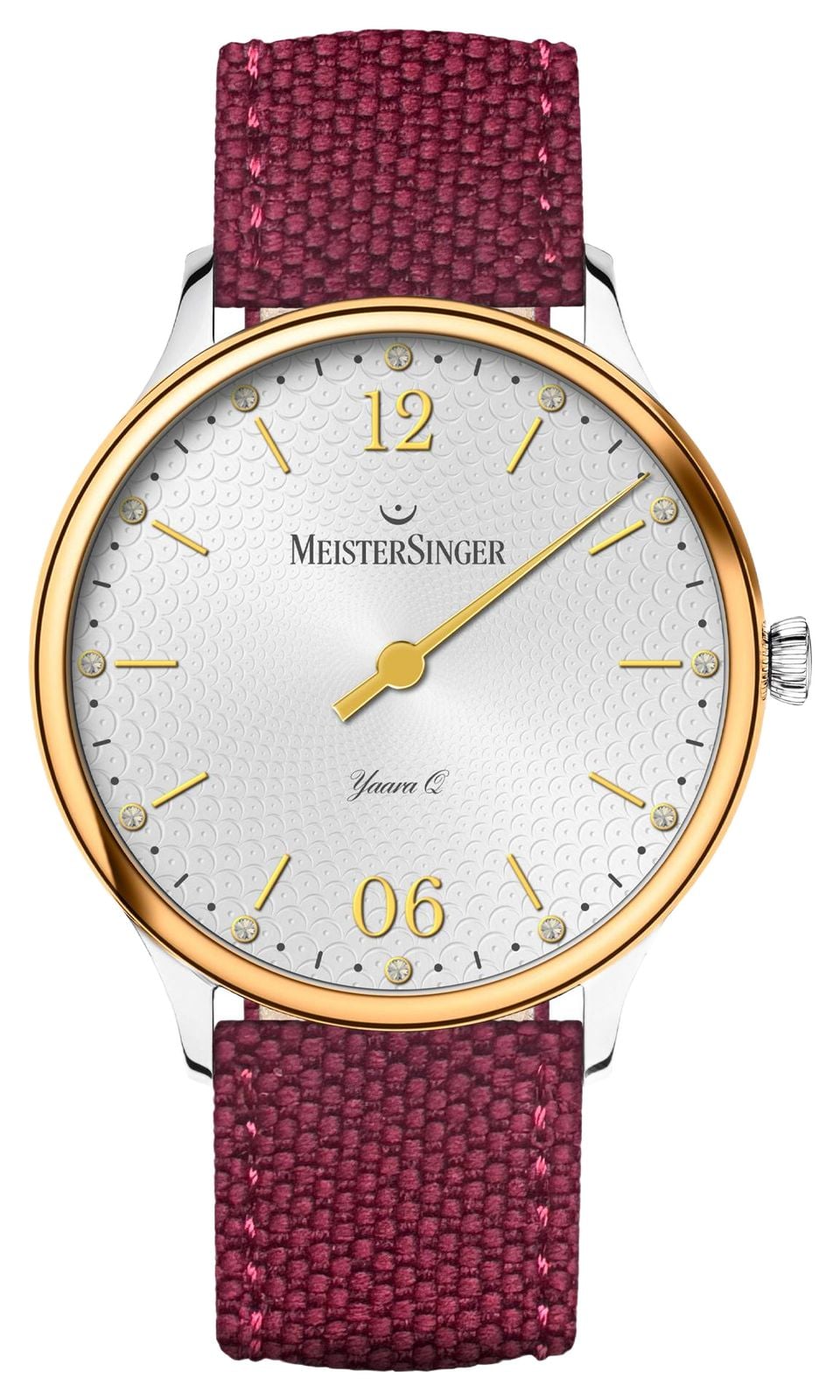 MeisterSinger Yaara q (36mm) mit silbernem gemustertem uhr