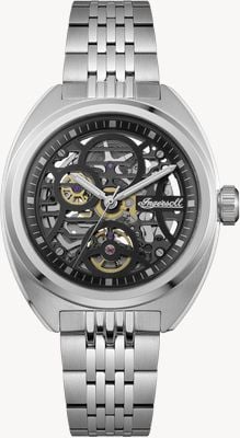 Ingersoll THE WRANGLER Automatic (44mm) Black Skeleton Dial / Stainless Steel Bracelet I16901