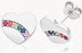 Silver Rainbow Cz Insert Stud Earrings Pride G51353